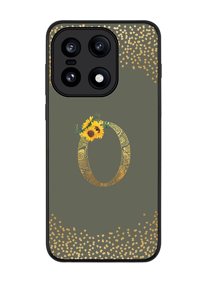 Stylizedd For OnePlus 15 Case,Slim fit Camera Protection, Shockproof Thin Phone cover  - Custom Floral Monogram - O  (Olive Green ) - Image 1